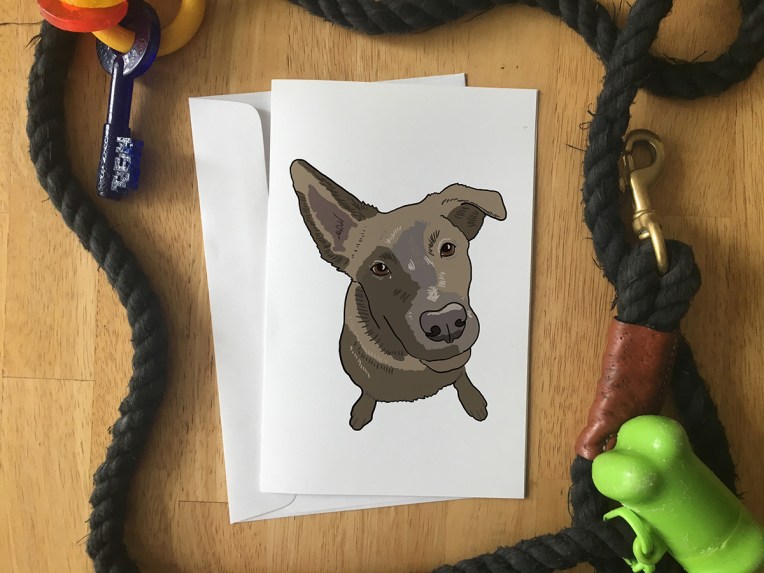 Pet Portrait - Greeting Card of PJ