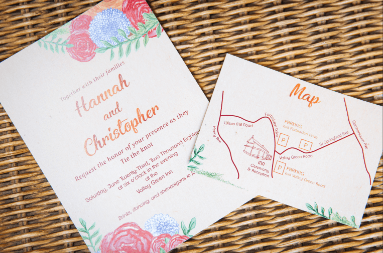 Hannah and Christopher - Invitation and Map