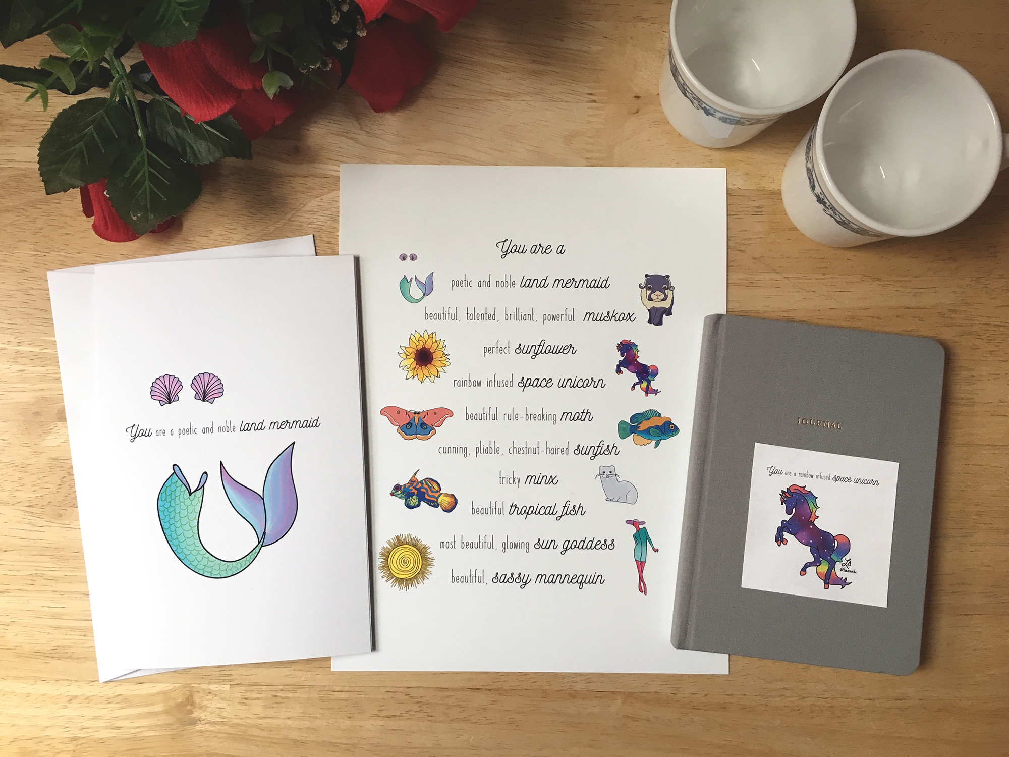 Galentine's Day card, print, and sticker