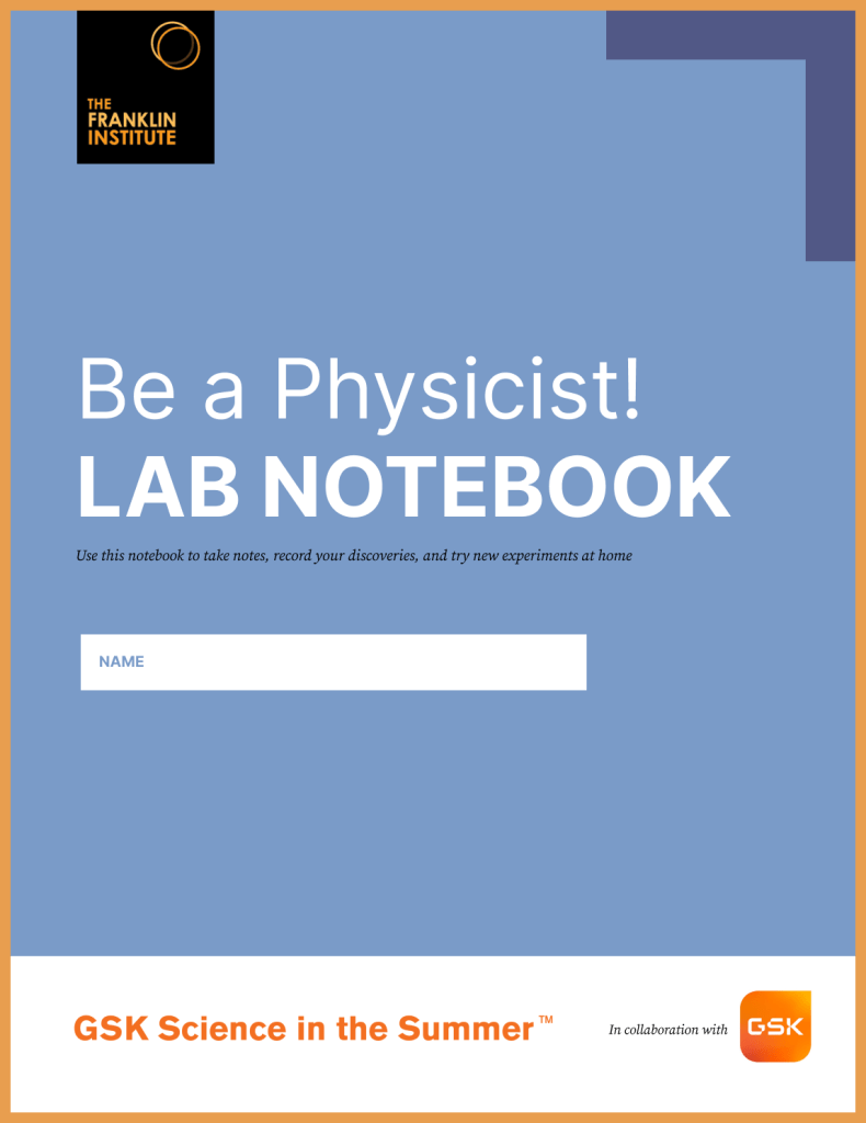 Be a Physicist Lab Notebook cover